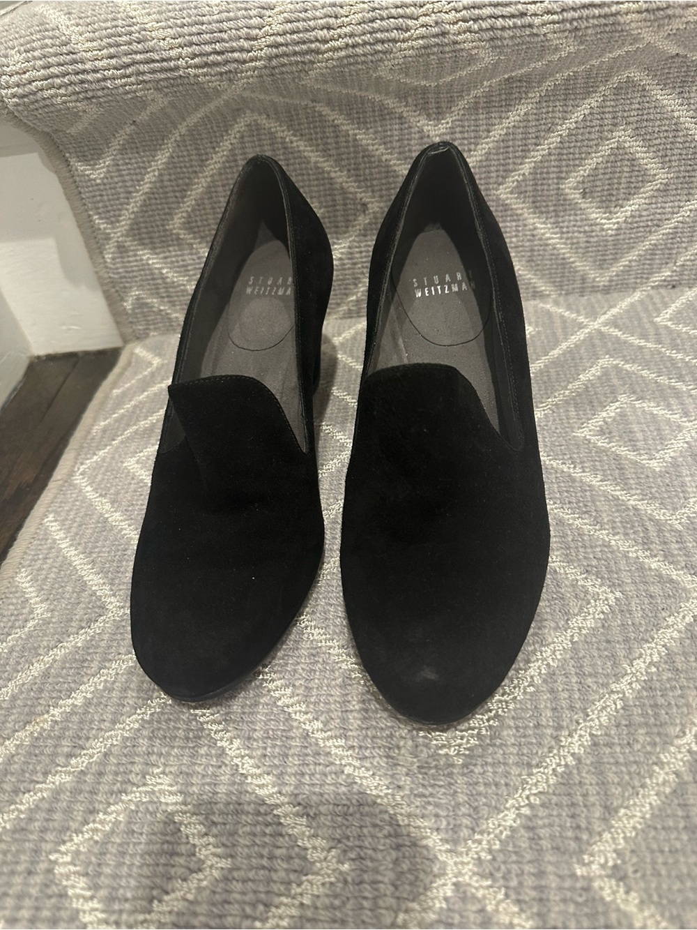 Stuart Weitzman Black Suede wedge loafer